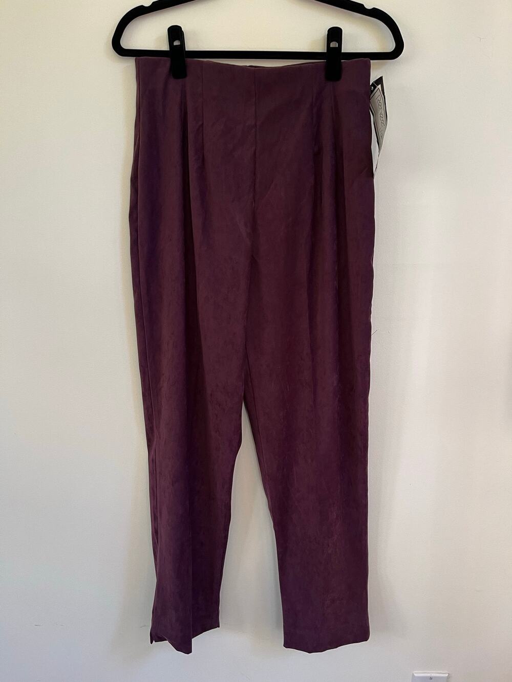 VTG Renee Adams 90s Deadstock NWT Purple Faux Suede Tailored Pants Sz 10